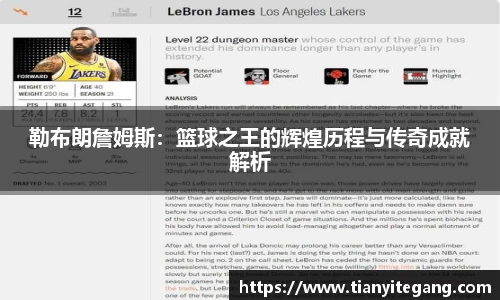 勒布朗詹姆斯：篮球之王的辉煌历程与传奇成就解析